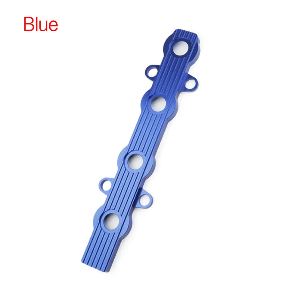 Aluminum engine harness housing in blue red silver colour options with hole and no-hole configurations