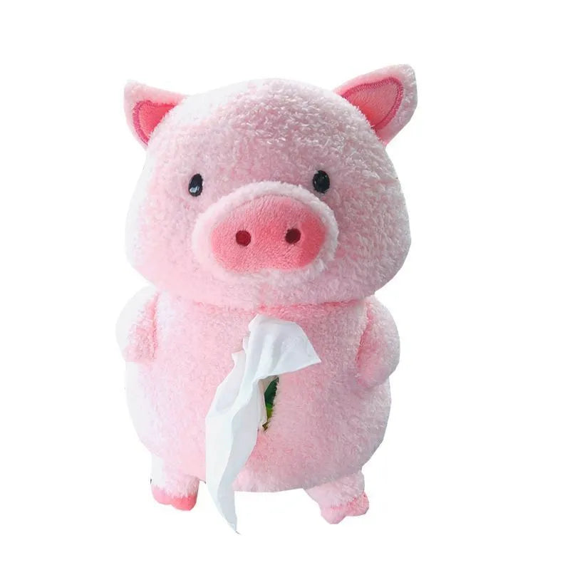 Plush lamb cartoon car tissue box for vehicle and home decoration with soft material