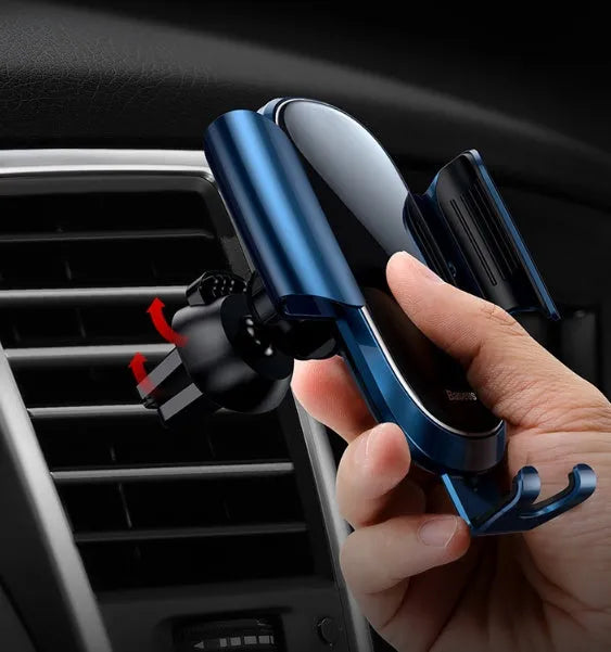 Universal smart car phone mount bracket in black, blue, or silvery colours with adjustable clamp
