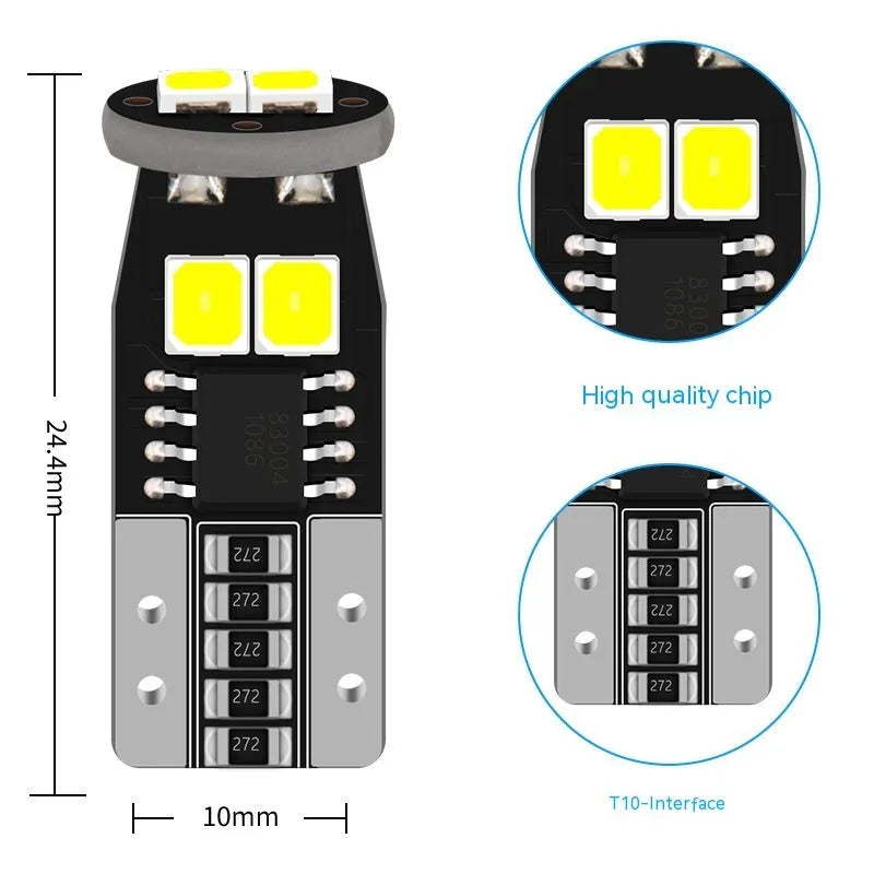 Small 10mm diameter car licence plate reading light with white LED illumination