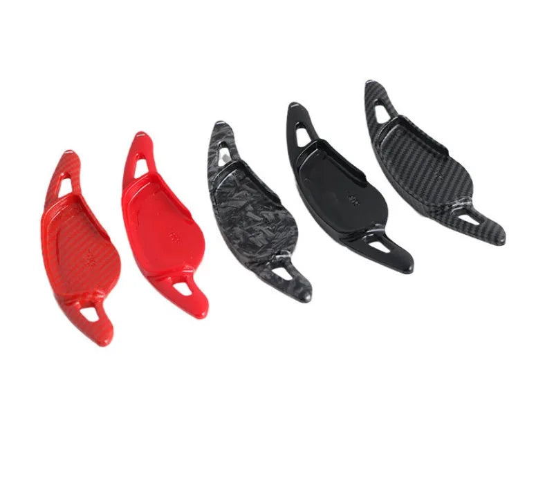 Carbon fibre pattern steering wheel paddle shift modification kit for car interior customisation