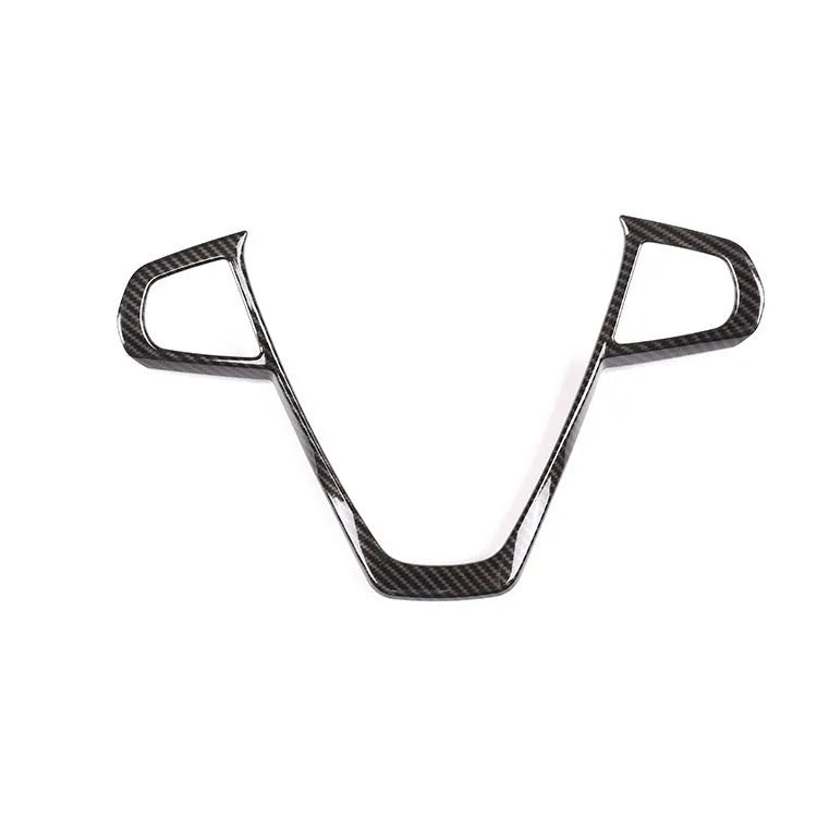 BMW steering wheel decorative button frame in black carbon fibre pattern