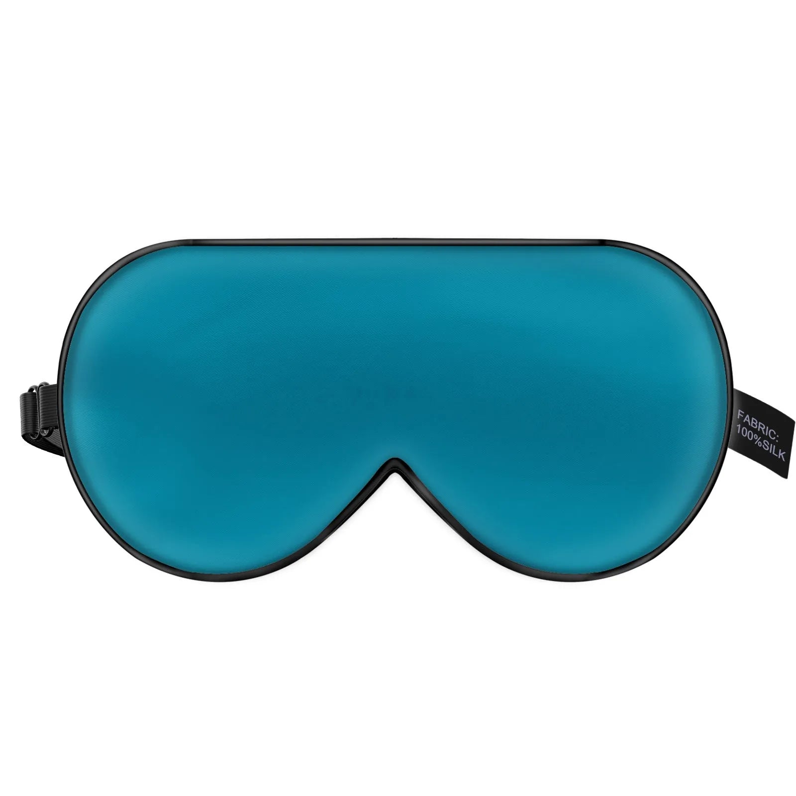 Double-sided mulberry silk sleep mask in multiple colours showing embroidered print and adjustable strap.