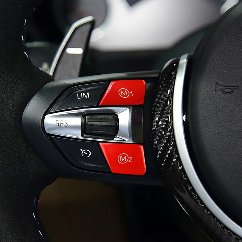 BMW steering wheel M1 M2 mode buttons in red and blue options with ABS plastic construction