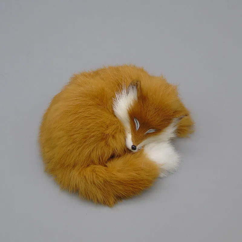 Artificial fox fur handicraft decoration in white, red or yellow colours, 15cm animal craft for home or car display