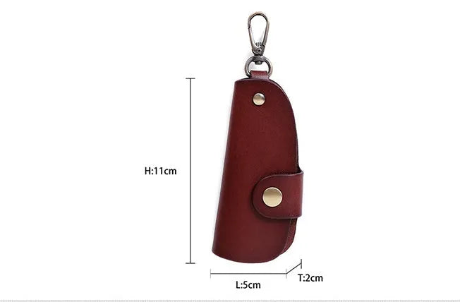 Genuine leather handmade key case in short length with four colour options