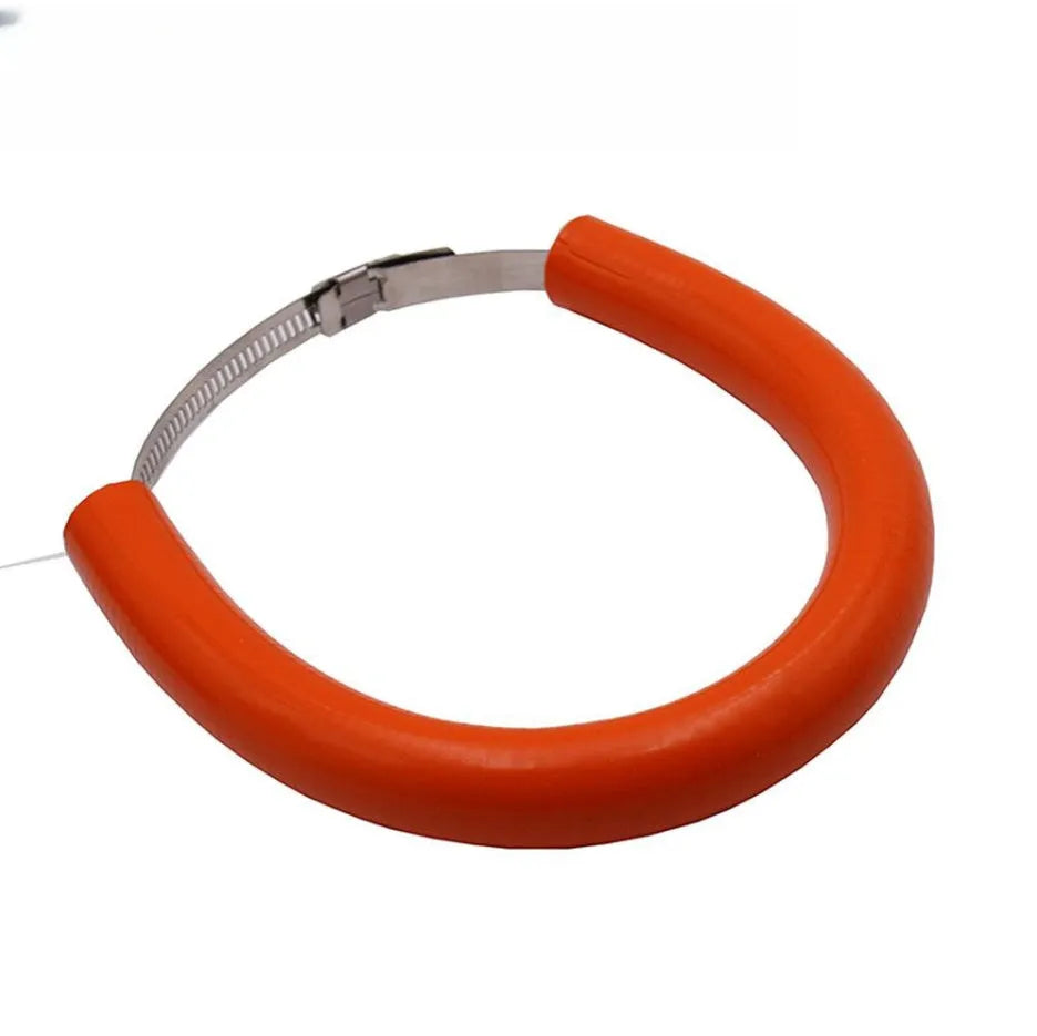 Universal motorcycle exhaust pipe anti-drop wring gasket in black, blue, and orange colour options.