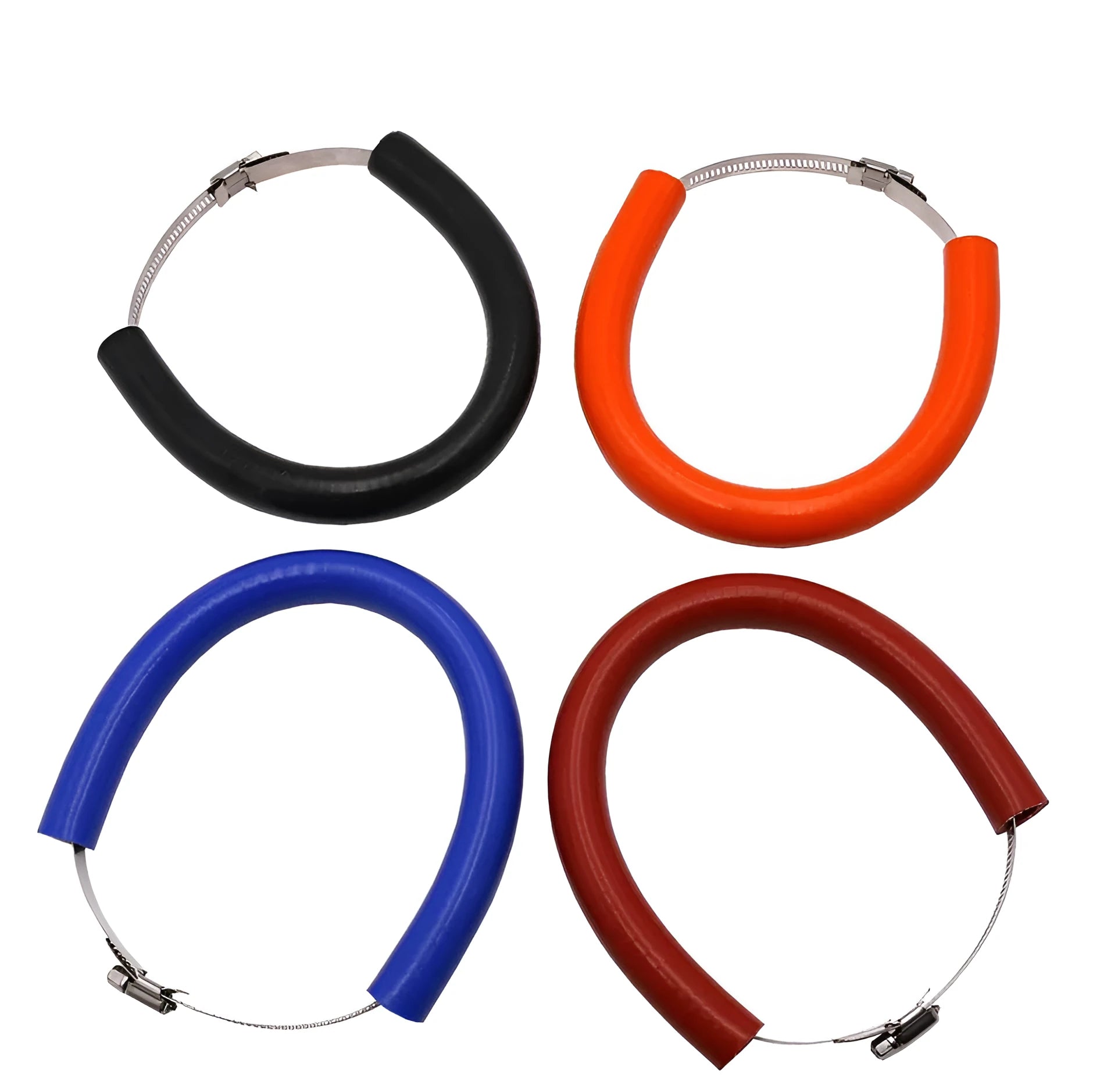 Universal motorcycle exhaust pipe anti-drop wring gasket in black, blue, and orange colour options.