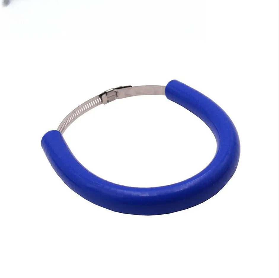 Universal motorcycle exhaust pipe anti-drop wring gasket in black, blue, and orange colour options.