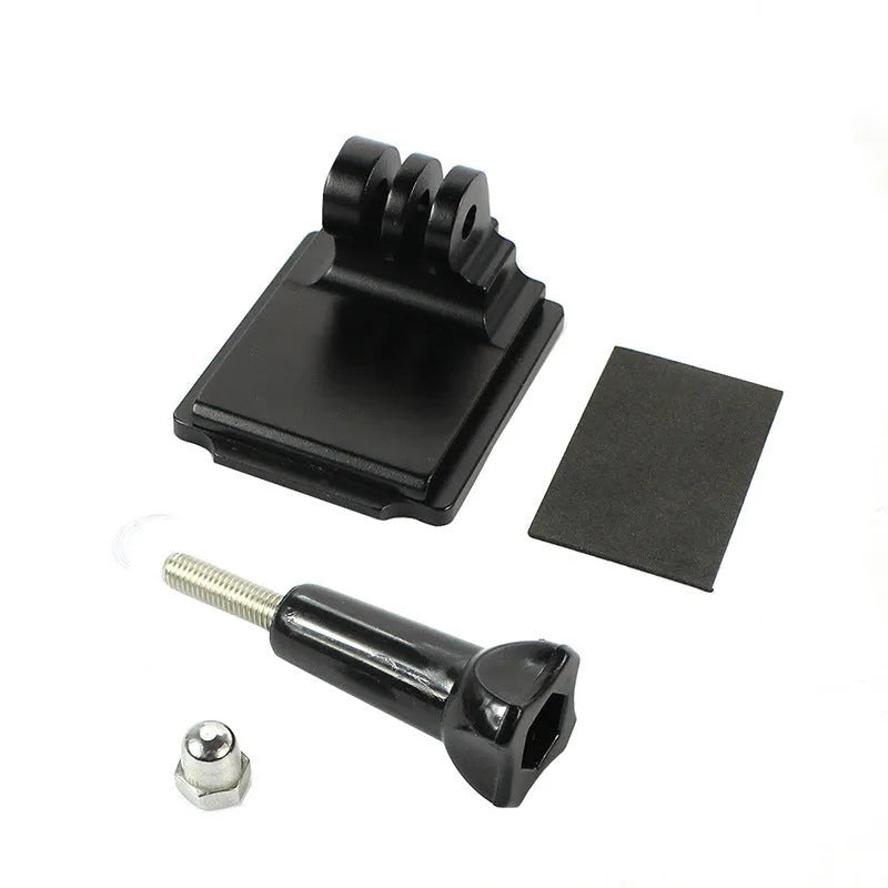 Black GoPro helmet holder with extension rod and quick release bracket for Hero 3 and 4 cameras