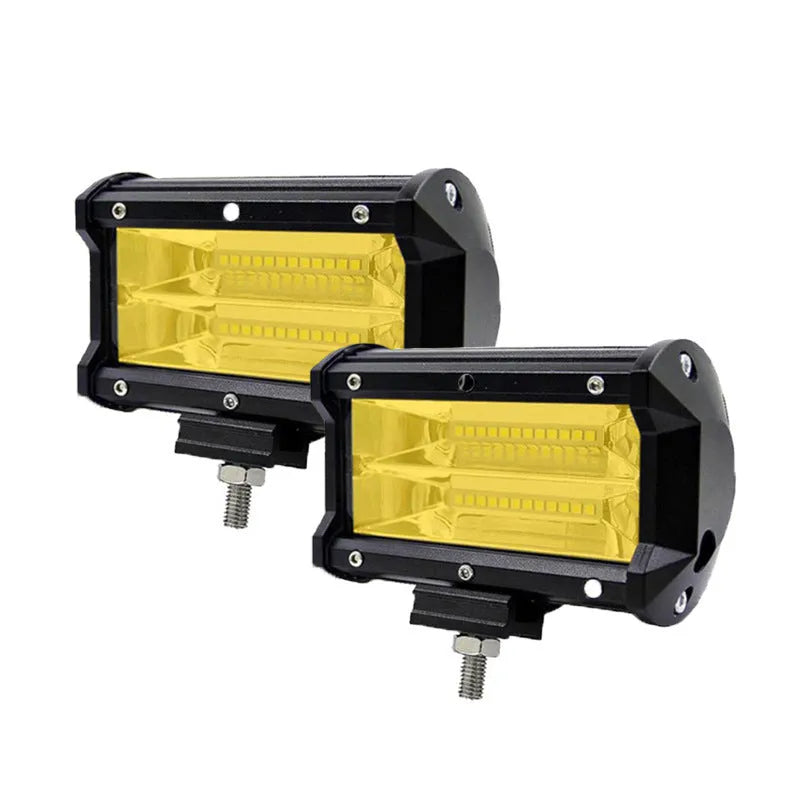 Black 5-inch LED off-road work light with 24 LEDs and a polycarbonate lens.