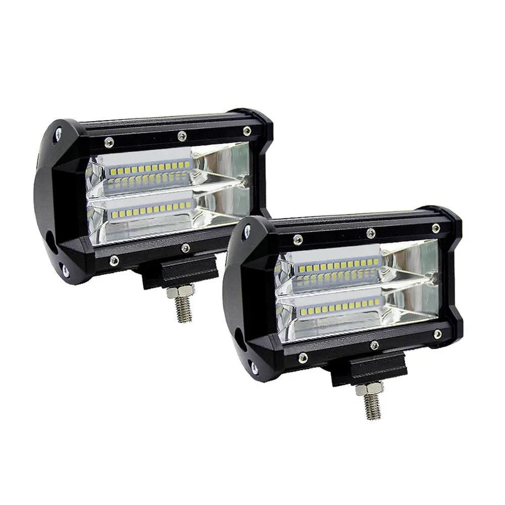 Black 5-inch LED off-road work light with 24 LEDs and a polycarbonate lens.