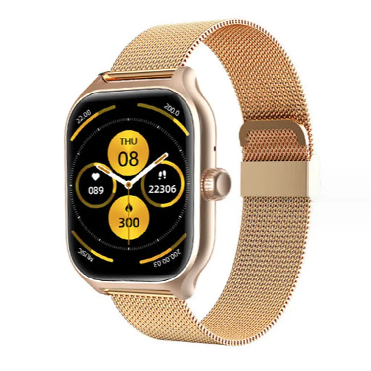 Bluetooth smart watch with touch screen display and silicone strap for fitness tracking