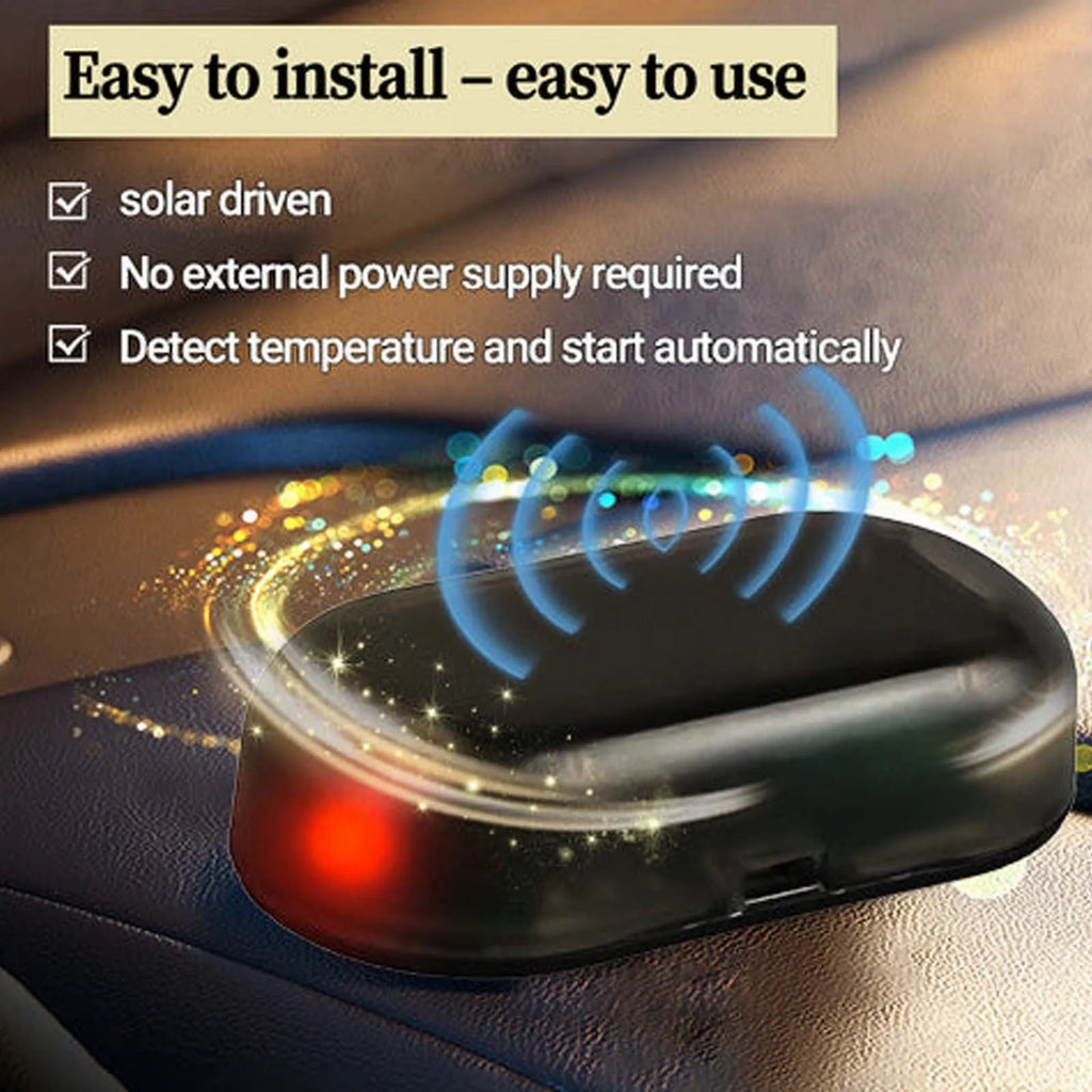 Small black plastic handheld car deicer tool with special glass for melting snow and ice.