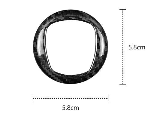 Carbon fibre steering wheel decorative frame in black or red colours for car interior upgrade