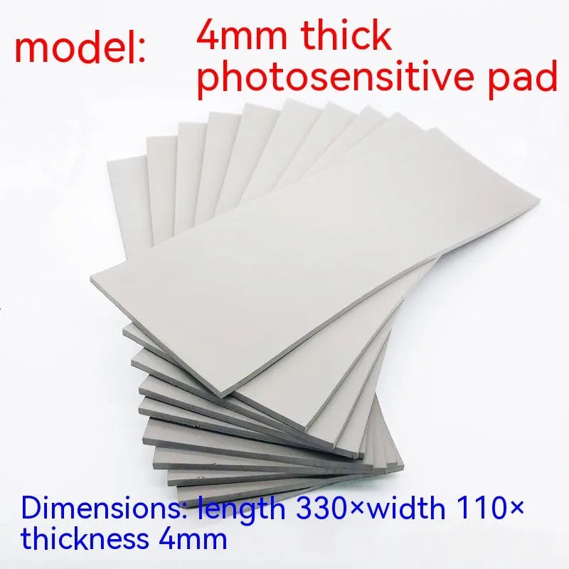 Black and grey plastic photosensitive pad for seal making, 330mm by 110mm.
