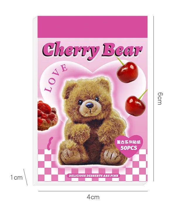 American retro cartoon sticker book open showing 4x6cm sheets in multiple colours.