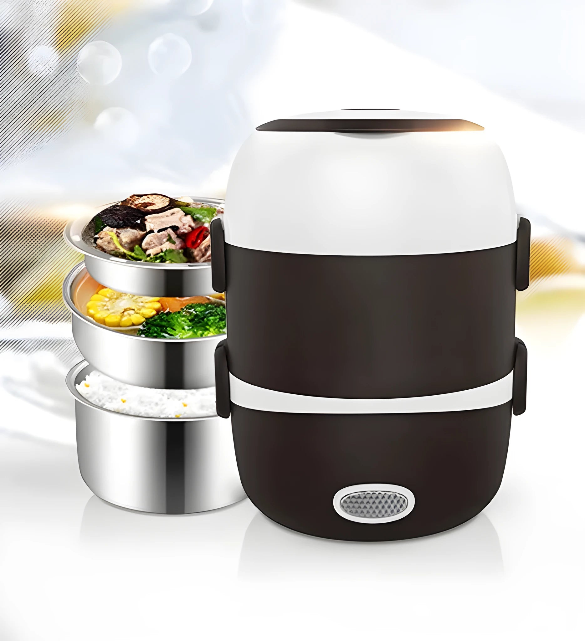 USB-powered multi-function lunch box heater in two-layer and three-layer sizes