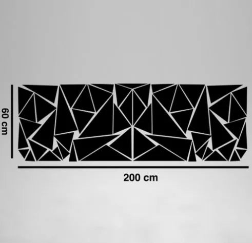 Geometric pattern car decal sticker for rear wheel arch modification measuring 200cm x 60cm
