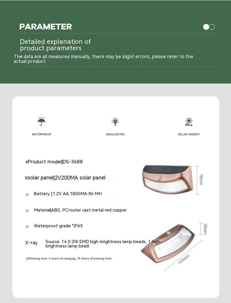 Solar outdoor wall lamp with smiling face design for garden and courtyard lighting