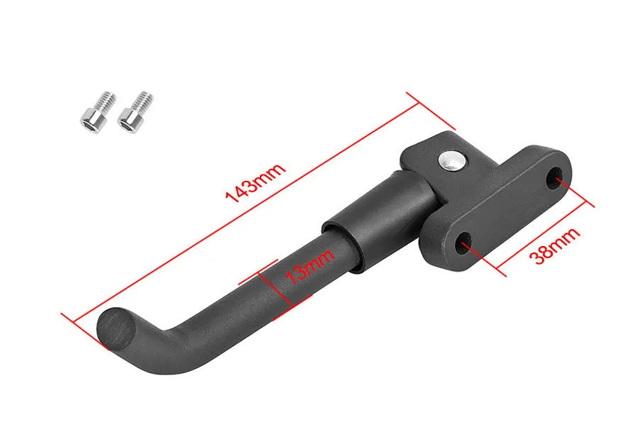 Aluminium alloy electric scooter foot brace accessory in black, white and grey colours with hex wrench