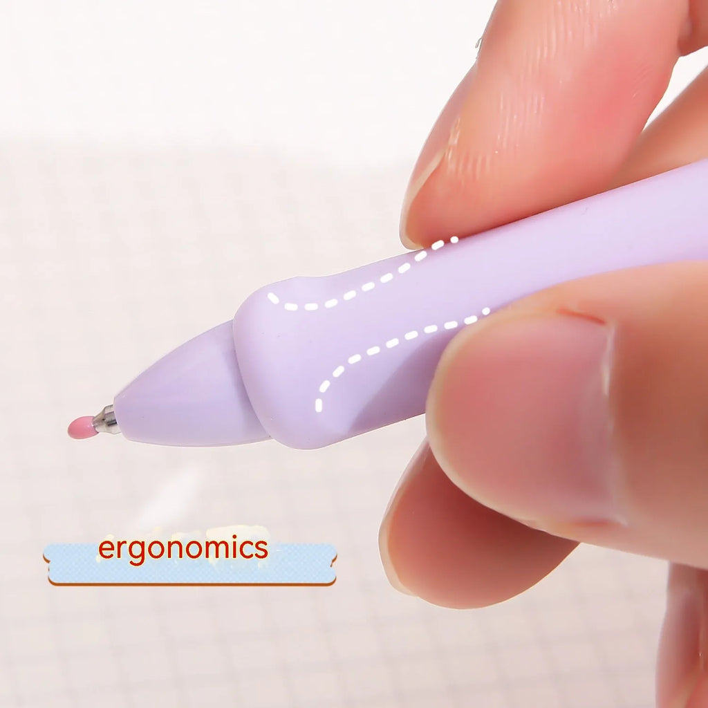 Macaron colour 0.5mm press gel pen with smoked white, brown, and pink refill options