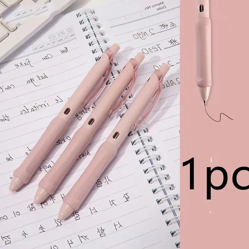 Macaron colour 0.5mm press gel pen with smoked white, brown, and pink refill options