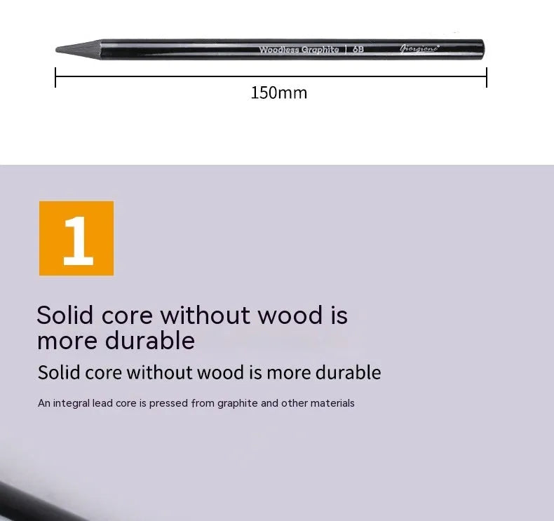 Carbonized pencil set showing 6 graphite and 3 carbonized pencils on suction card packaging