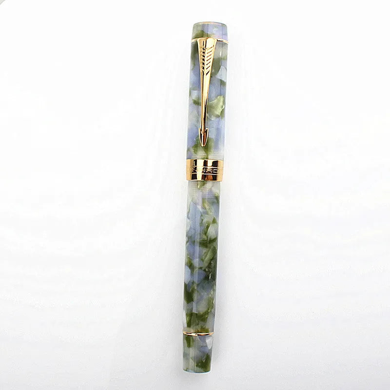 Deep Bath Green metal ballpoint pen showing fine, medium, and graphic tip options