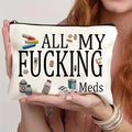 Canvas zipper polyester cosmetics bag shown in one of five available colours