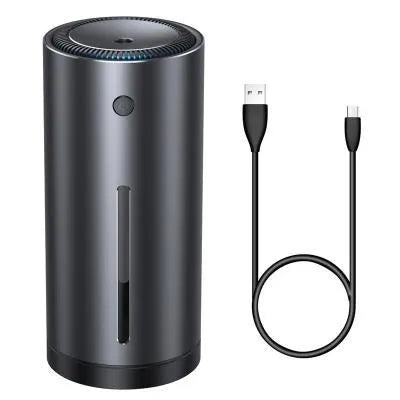Black aluminium alloy car diffuser humidifier with USB cable