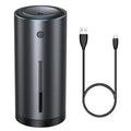 Black aluminium alloy car diffuser humidifier with USB cable