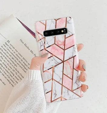 Electroplated marble Huawei phone case in TPU back cover design for Mate and P series smartphones
