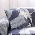 Printed geometric pattern sofa slipcover on modern sofa in super stretchable polyester spandex fabric