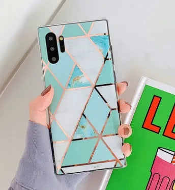 Electroplated marble Huawei phone case in TPU back cover design for Mate and P series smartphones