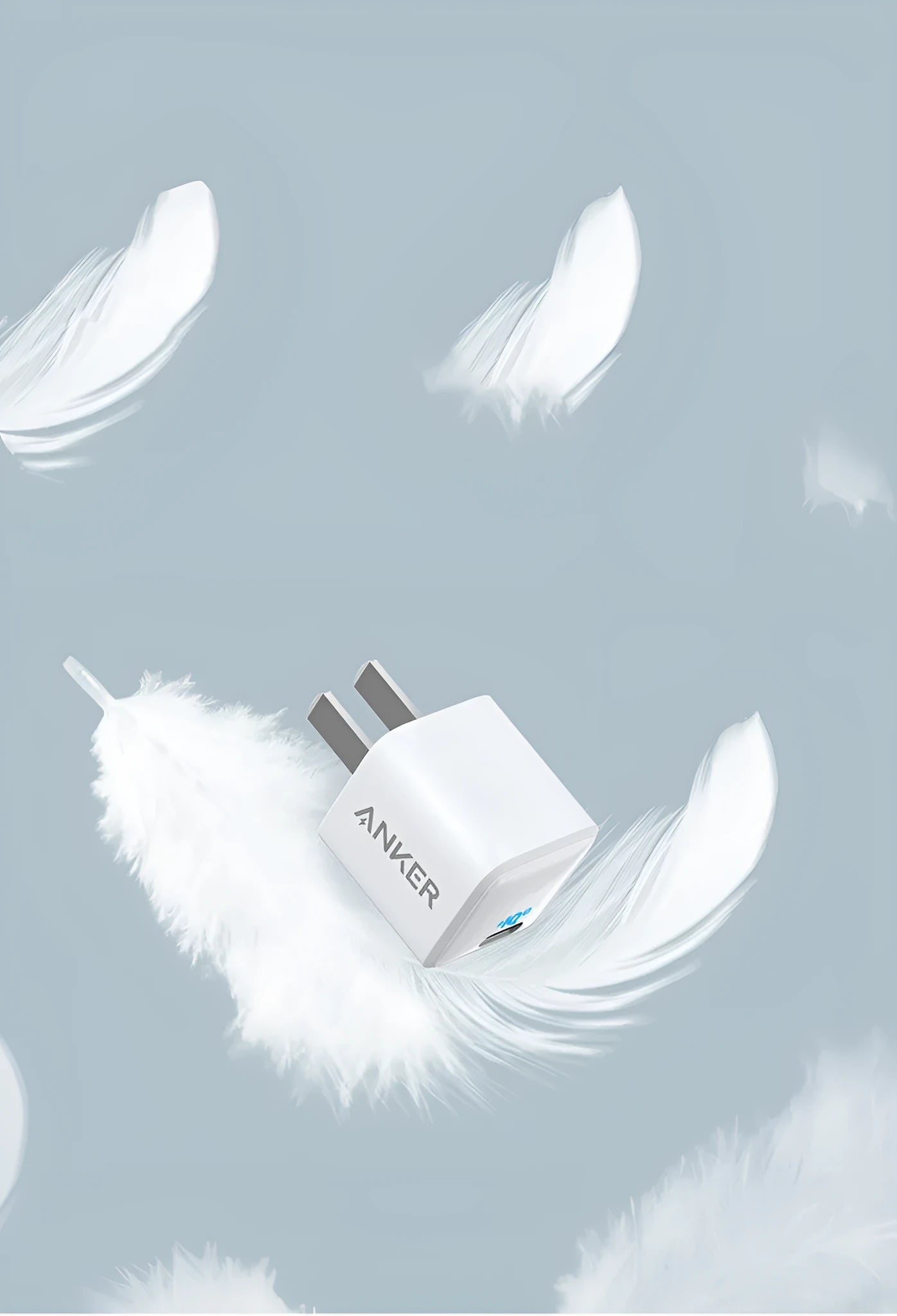 White 18W travel mobile phone charger with USB port for smartphone charging