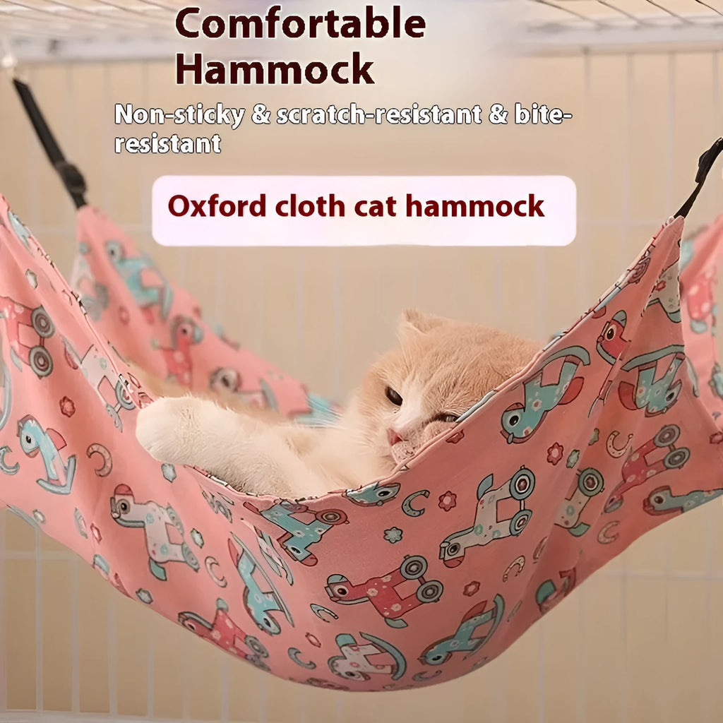 Fleece-lined cat hammock in cloth, sizes S 38x35cm, M 50x40cm, L 60x50cm, winter colours