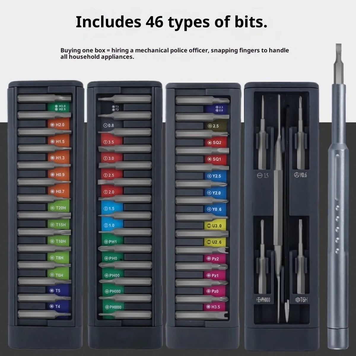 49-in-1 precision screwdriver set with Cr-V steel bits, square, Y, cross, star and rice heads for mobile phone repair