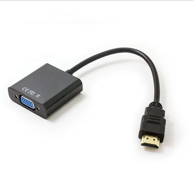 HDMI to VGA converter cable with 0.3m black cable and female VGA port