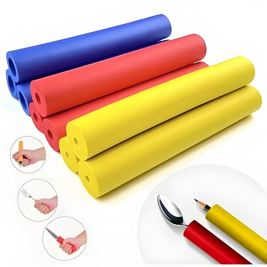 Pack of black rubber grip hoses for creating non-slip handles on tools and tableware.