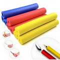 Pack of black rubber grip hoses for creating non-slip handles on tools and tableware.