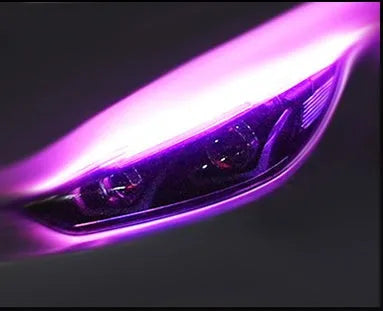 Flexible silicone car LED daytime running light strip with flowing turn signal in multiple length options