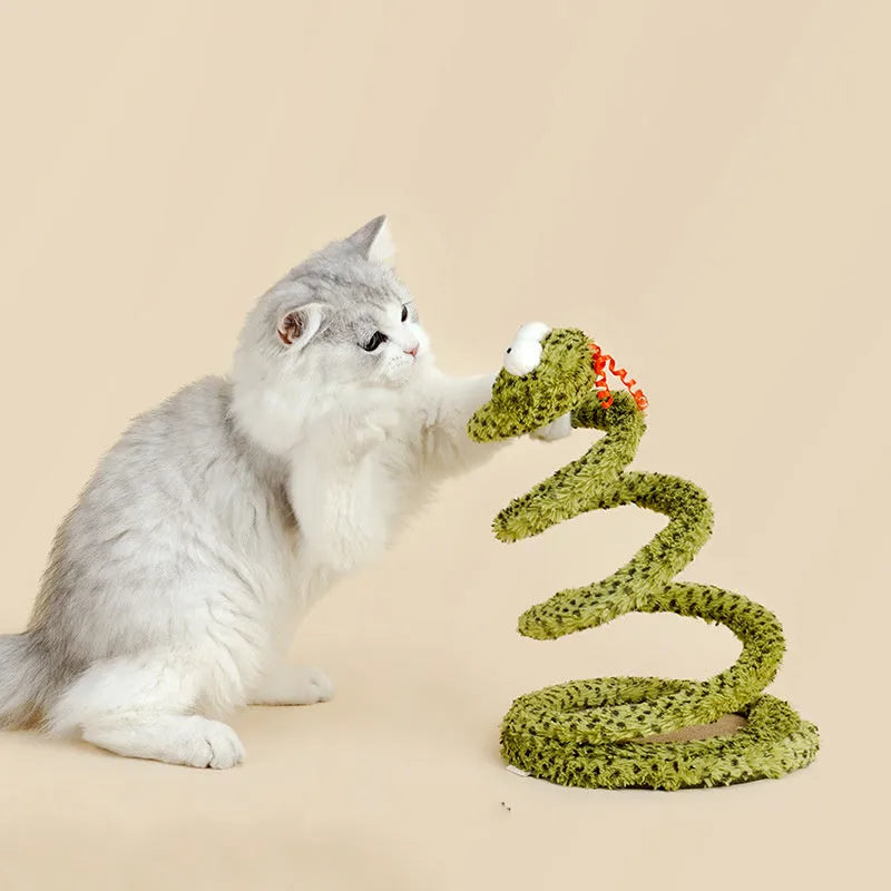 Green 140cm cat teasing stick toy with feather attachments for interactive play