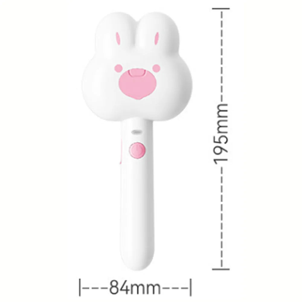 Rechargeable cat steam grooming brush with cartoon design in green, pink or white colours