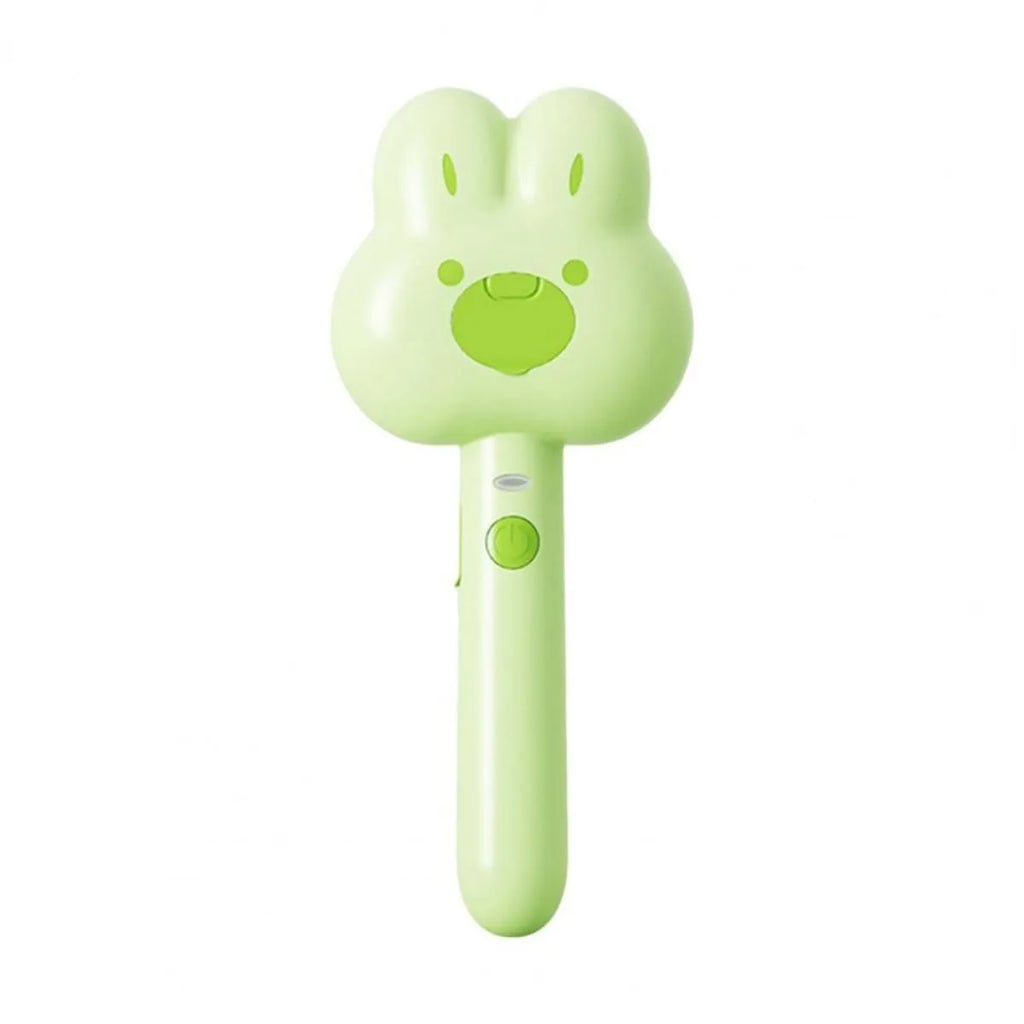 Rechargeable cat steam grooming brush with cartoon design in green, pink or white colours