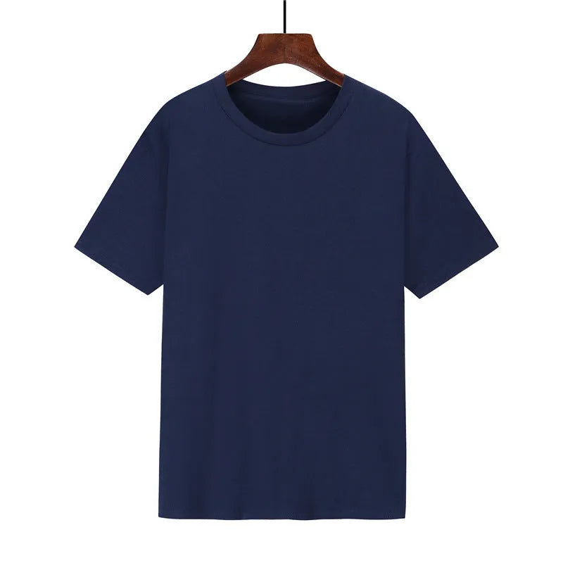 Men's black cotton loose fit short sleeve t-shirt with a printed design.