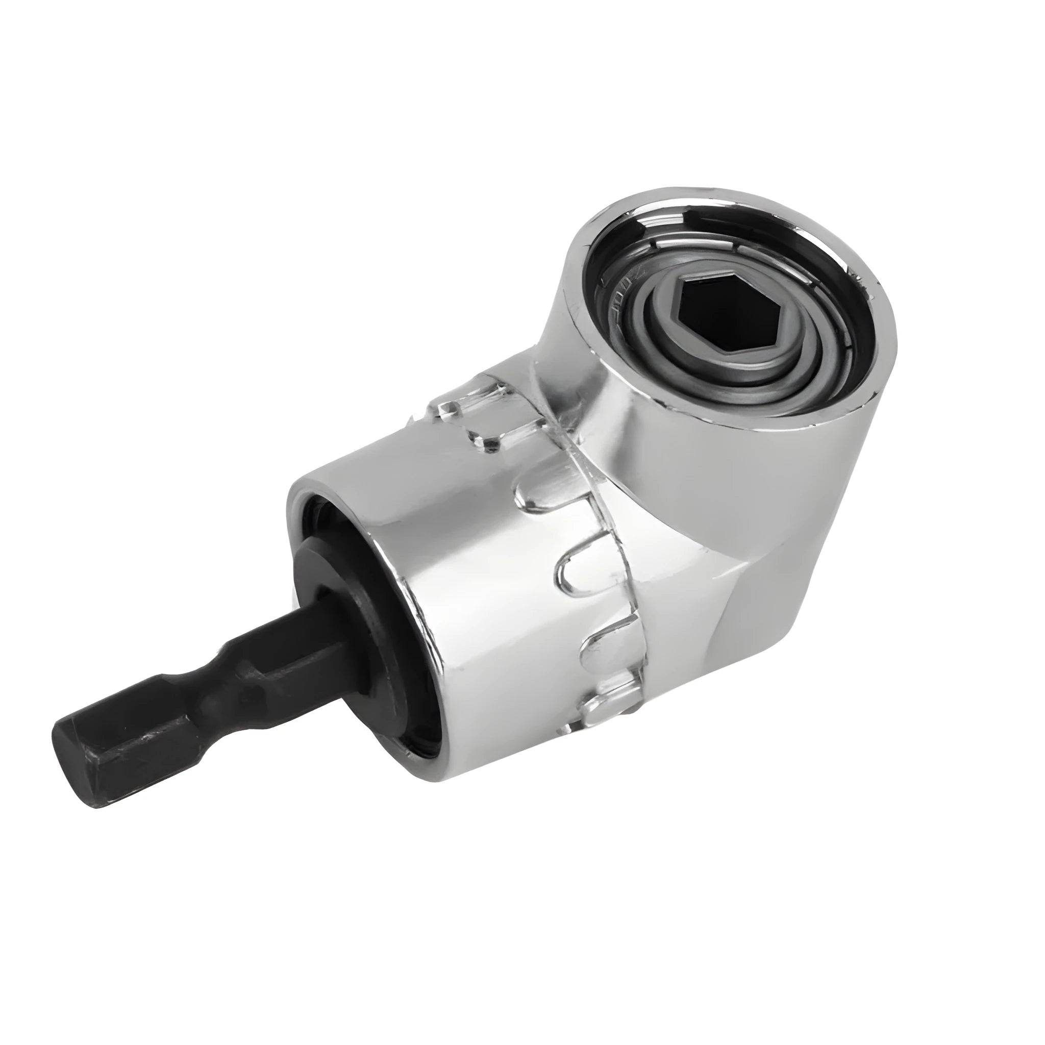 Flexible shaft screwdriver extension tool with 105-degree angle and universal quick-release handle