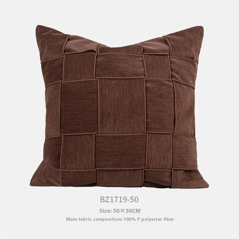 50x50cm chenille woven sofa cushion in choice of seven colours with feather velvet filler