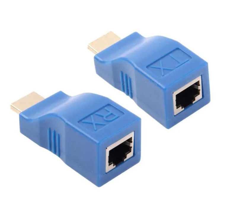 HDMI extender transmitter and receiver kit for extending 1080P signals up to 30 metres over Cat-5e cable