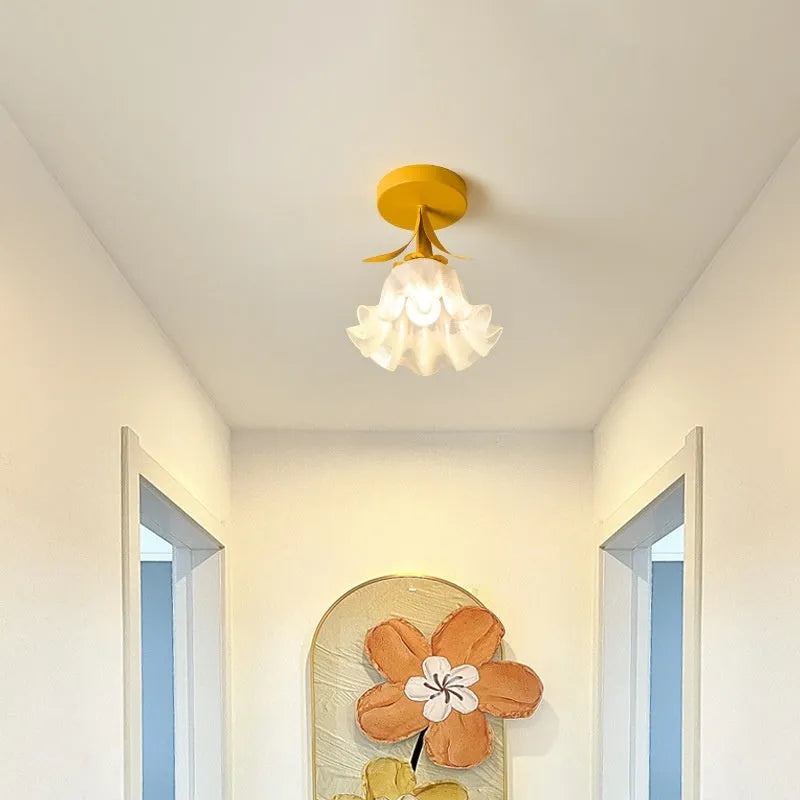 Cream coloured LED aisle light with Linglan flower pattern and modern simple design for corridor installation